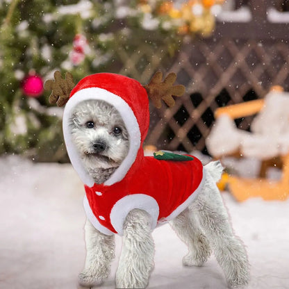 Christmas Pet Elk Cold Weather Coats for Small Dogs | Tenini Strive Pet