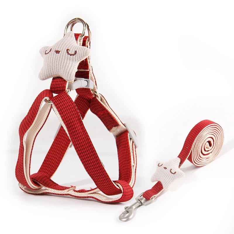 Adjustable Dog Harness Leash Set with Starfish Design | Tenini Strive Pet