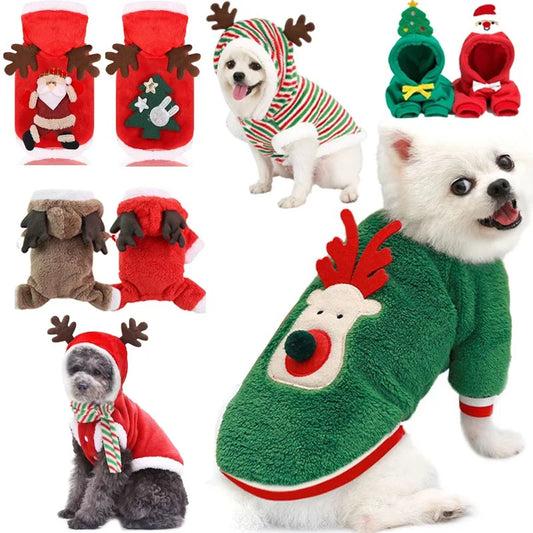 Dog Elk Santa Claus Hoodies