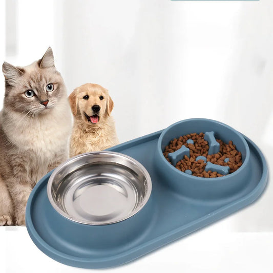 Pet Stainless Steel Silicone Base Bowl