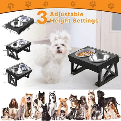 Adjustable Height Dog Elevated Bowls for Pets | Tenini Strive Pet