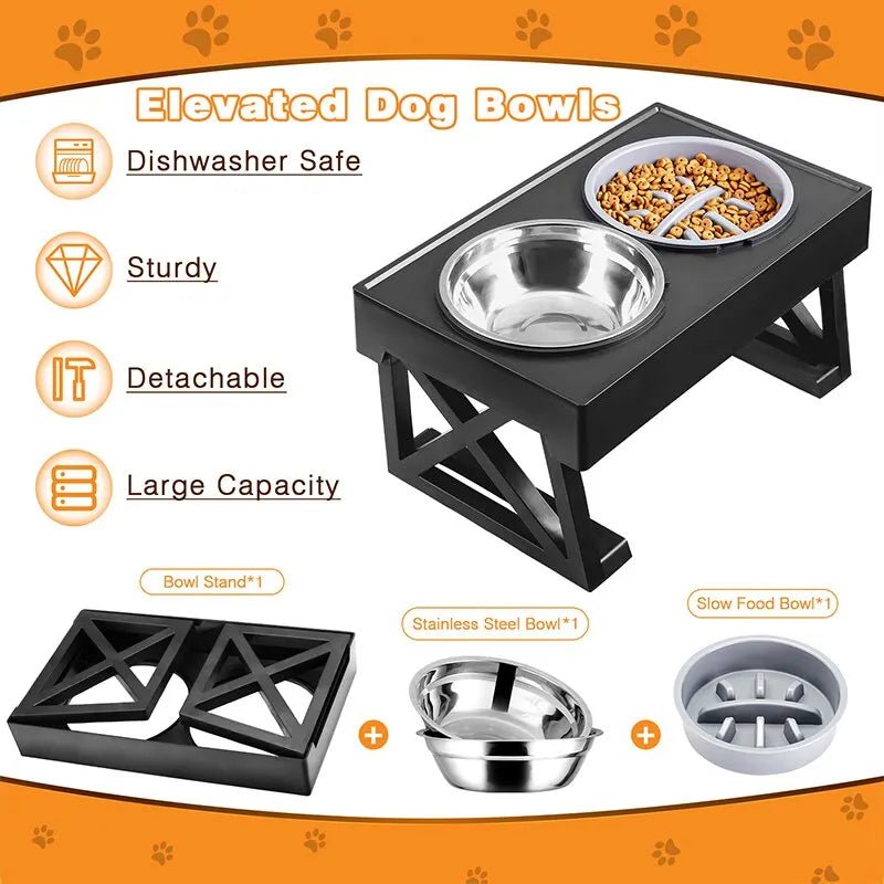 Adjustable Height Dog Elevated Bowls for Pets | Tenini Strive Pet