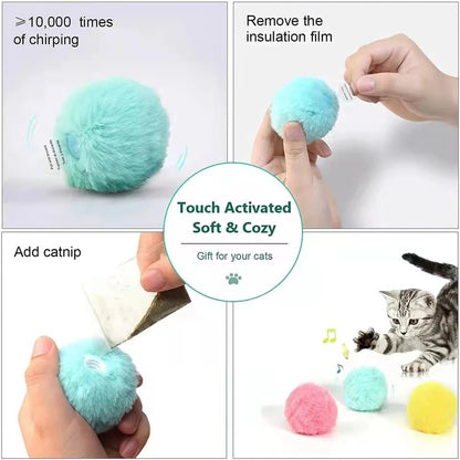 Cat Ball Plush Electric Catnip Toy for Cats | Tenini Strive Pet