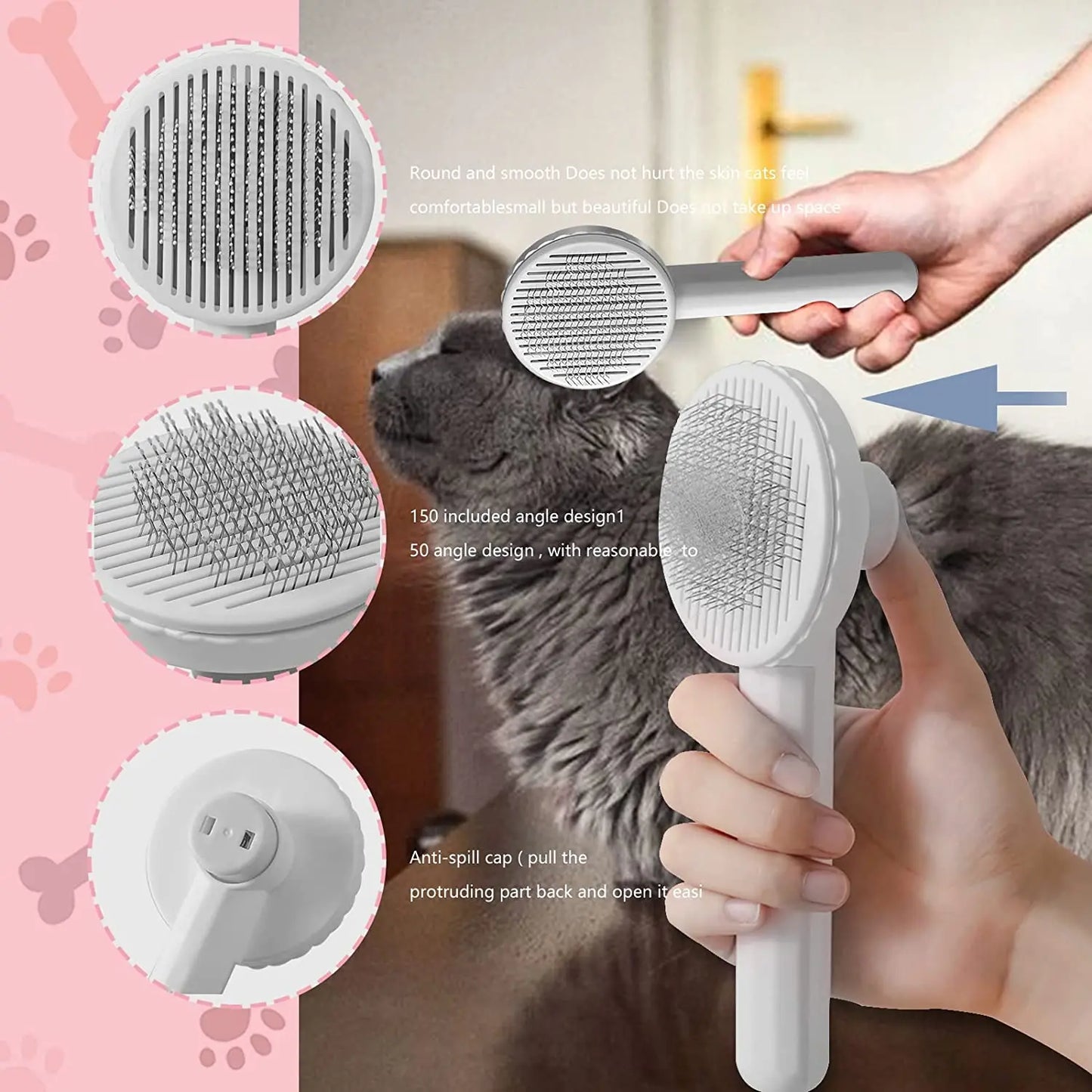 Cat Hair Remover Grooming Brush for Cats & Puppies | Tenini Strive Pet