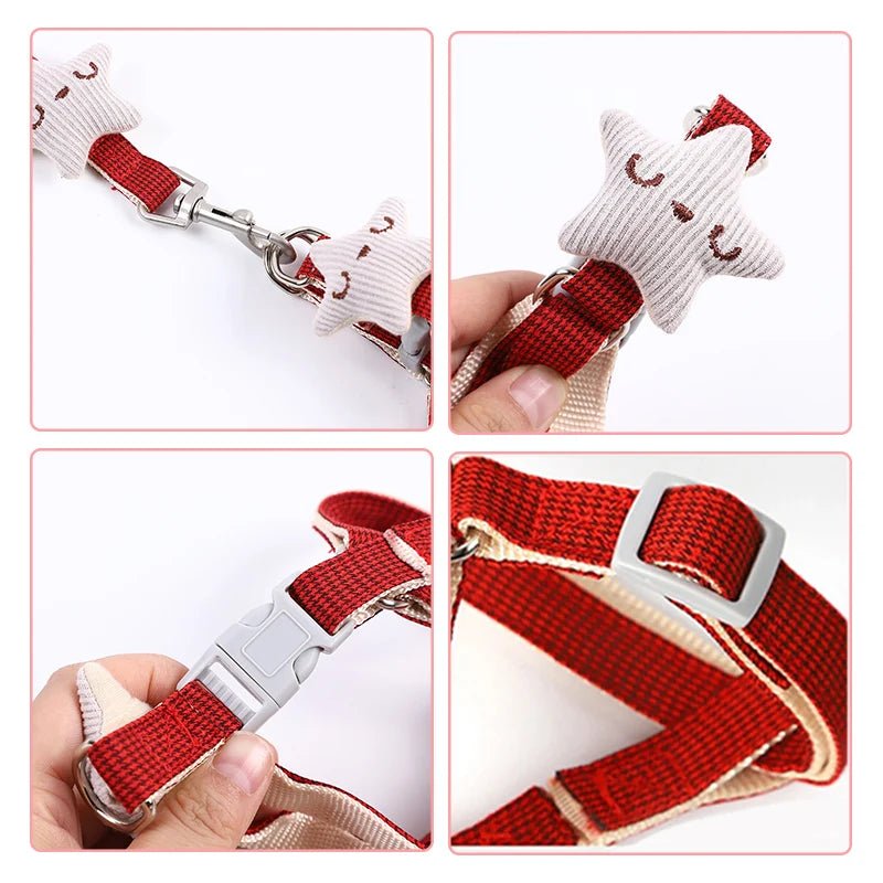 Adjustable Dog Harness Leash Set with Starfish Design | Tenini Strive Pet