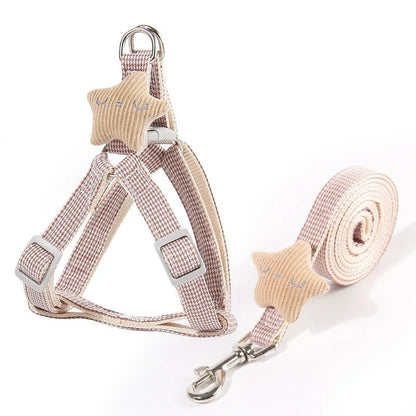 Adjustable Dog Harness Leash Set with Starfish Design | Tenini Strive Pet