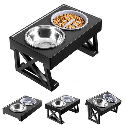 Adjustable Height Dog Elevated Bowls for Pets | Tenini Strive Pet