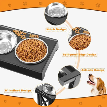 Adjustable Height Dog Elevated Bowls for Pets | Tenini Strive Pet